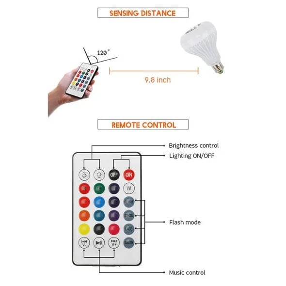 Lampe LED Bluetooth Multi Couleur 10