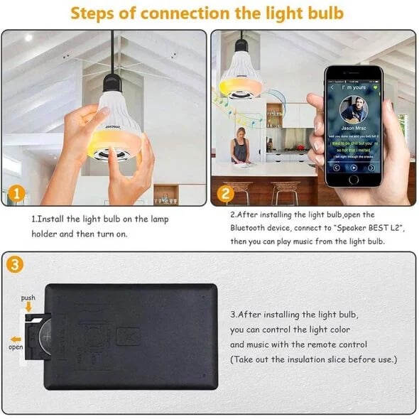 Lampe LED Bluetooth Multi Couleur 8